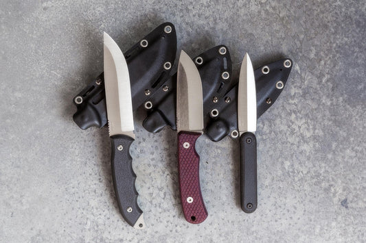 Modern fixed-blade knives showcasing 2026 design trends