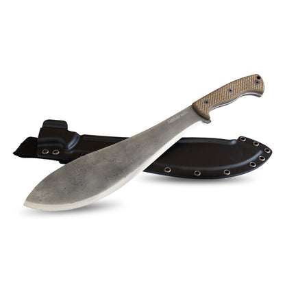Machete with sheath on a white background