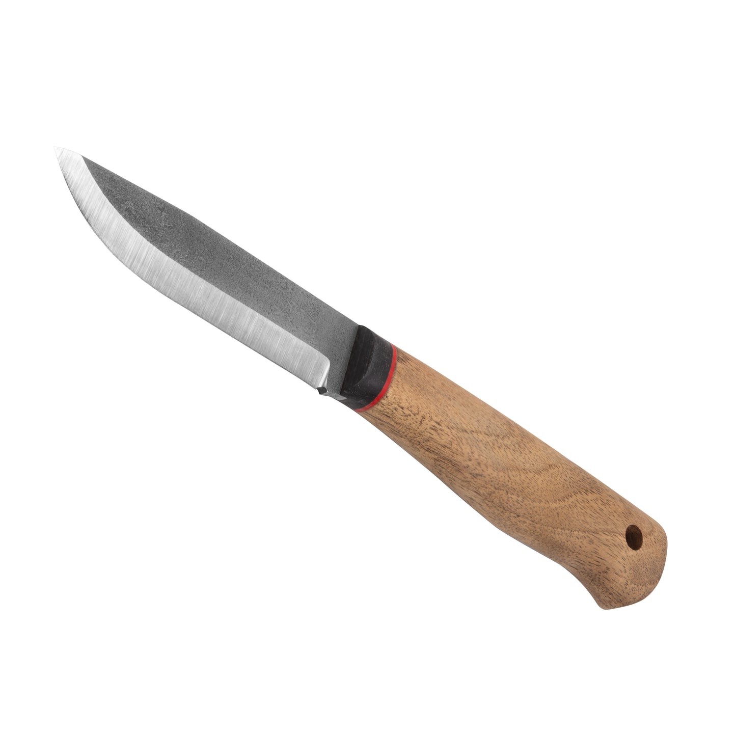 Knife with a wooden handle on a white background