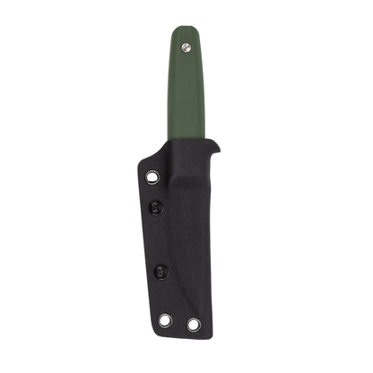 Black sheath with green blade on a white background