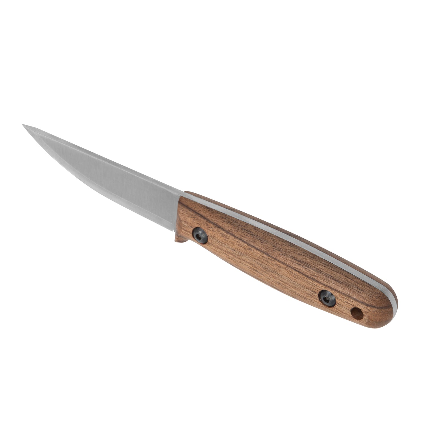 Knife with a wooden handle on a white background